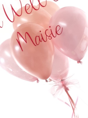 Personalised Get Well Soon balloon, rose gold and pink